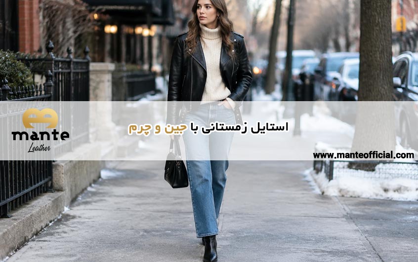 استایل زمستانی با جین و چرم