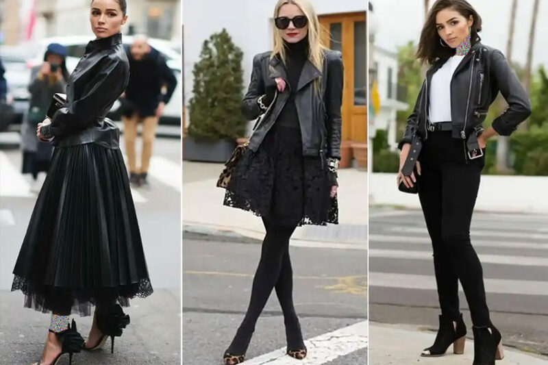 استایل-با-کت-چرم-زنانه